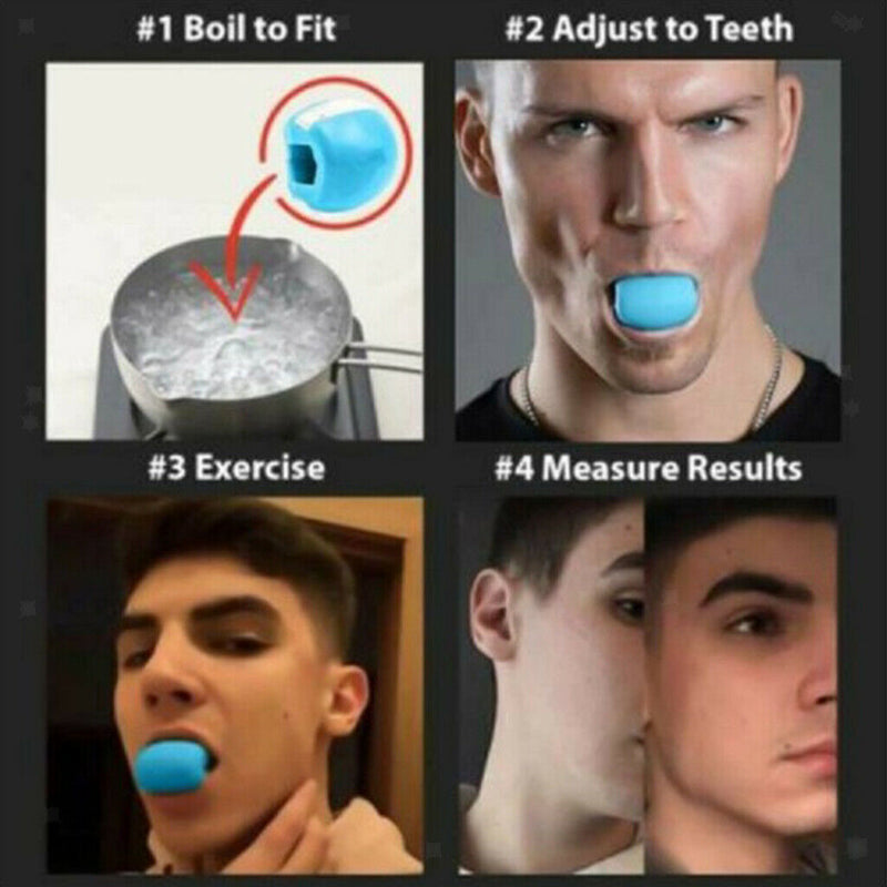 2 Pack Jawline Face Exerciser Fitness Ball Toner Mouth Trainer Black+Purple