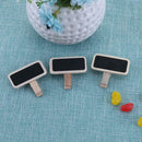 50pcs Mini Wooden Blackboard Clamps Note Folder Photo Clip Mark DIY Decor