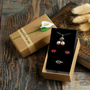 Retro Kraft Paper Jewelry Box Ring Necklace Earrings Jewelry  Box Elegant  Favor