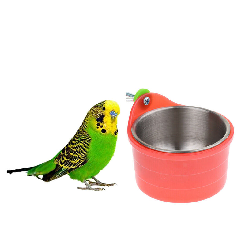 2x Bird Cage Accessories - Birds Feeder - Parrots Parakeet Budgies Feeding Cups