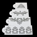 4PCS/Set Stencil Flower Fondant Cake Stencil Cookie Cake Stencil Decor Tool-  Bj