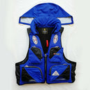 Detachable Fishing Outdoor Life Jacket Vest For Adults Blue with Hood XXXL