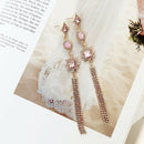 Fashion Geometric Women'S Hanging Earrings Colorful Rhinestone Jewelry Eleg