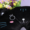 Multi-Color Cartoon U Shaped Travel Pillow Neck Support Head(Black) A