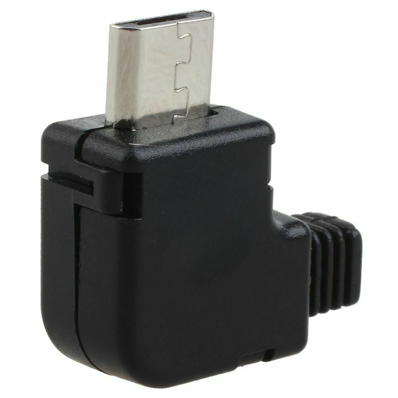 Right Angle Micro-USB 5 P Port Male Plug Socket Connector With Plastic Cove C8W8