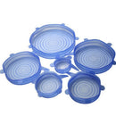 6pcs/set Kitchen Reusable Silicone Food Storage Wrap Microwave Bowl Seal Co
