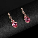 Necklace Earrings Diamond Elegant Women Jewellery Set of Pendant Necklace+E