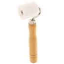 Long Wooden Handle Smooth Surface Wallpaper Edge Seam Roller, 34mm Dia.