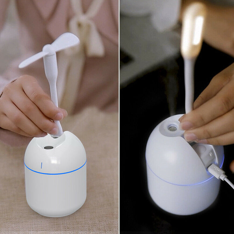 2 Modes Mist Spraying Air Humidifier Aroma Essential Oil Diffuser (White) A