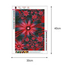 5D DIY Full Drill Diamond Painting Red Flowers Cross Stitch Embroidery Kits