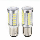 2X White P21W 1157 BA15D 33SMD LED Backup Bulb 5630 Super Bright Car Light Auto