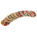 10pcs Flower Floral Printed 4-holes Wooden Buttons for Sewing Craft DIY 50mm