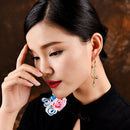 National Wind Earrings Retro Art Earrings Bamboo Knot Dongling Jade Earring