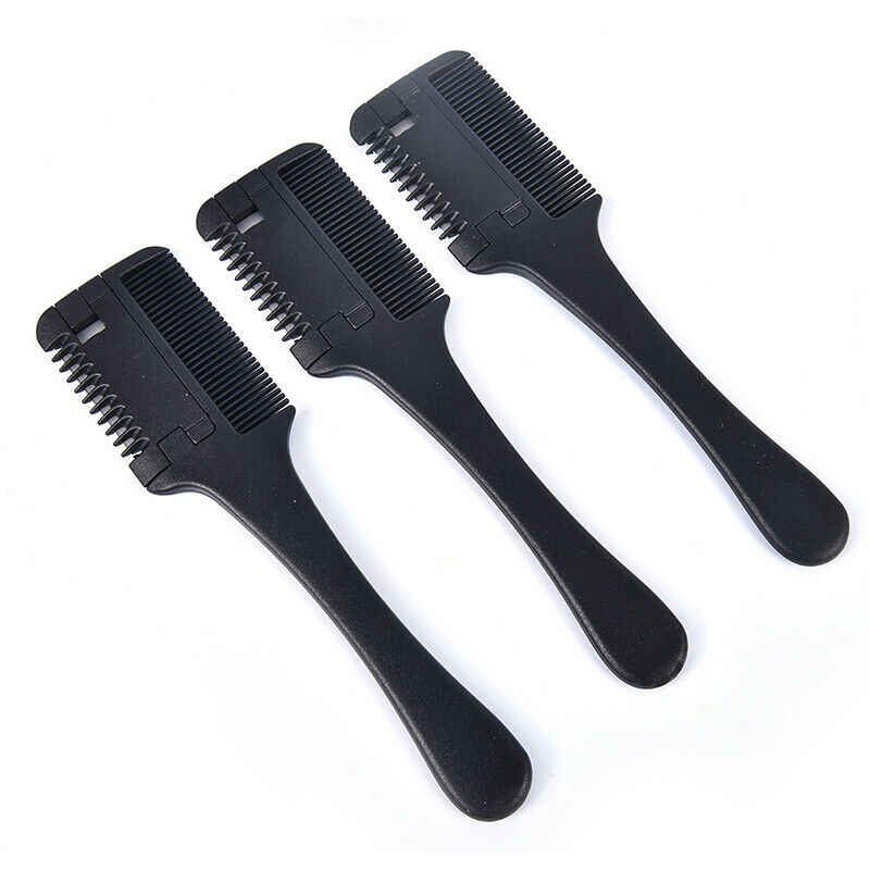 Double Sides Hair Razor Comb Hair Cutting Thinning Trimmer with Blades3 Kw