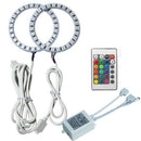 4PCS RGB LED 5050 Angel Eyes Light Car Headlight Ring Lamps Kit Remote 60MM  Kw