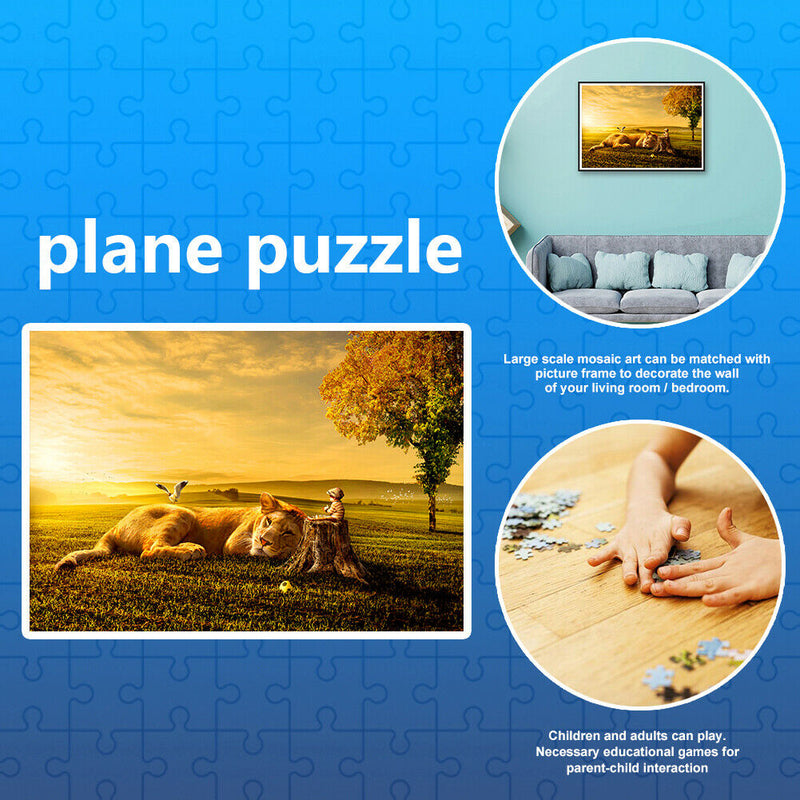 1000pcs Lion and Boy Puzzles Assemble Picture Jigsaw for Kids Birthday Gift