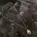 Fashion Stainless Steel Necklace Robot Pendant Choker Hiphop Chain Charm Jewe-OZ
