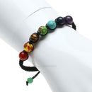 7 Chakra Healing Balance Beaded Bracelet Lava Yoga Reiki Prayer Stone Jewerly