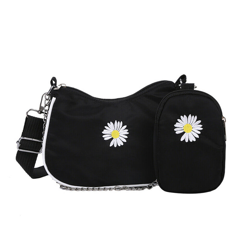 Daisy Underarm Shoulder Bag Multi-function Women Messenger Handbag (Black)