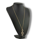 Women Charm Crystal Music Note Rhythm Long Chain Sweater Necklace Pendant Gift