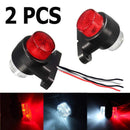 2pcs 12V-24V LED Red/White Marker Light Lamp Truck Trailer Caravan New
