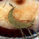 Large Moon Earrings Plated Dangly Drop Crescent Moon Celestial Gifts Jewelry Hn