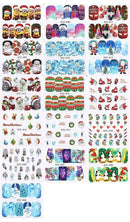 16 Sheet Water Transfers Nail Art Stickers Decals Christmas Snowflakes Snowman