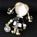 Girl Brooch Women Opal Rhinestone Crystal Brooch Pin Dress Coat Gift Jewelr BX