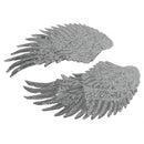 2 Pairs Sequin Angel Wings Embroidered Applique Iron on Sew on Patch DIY