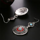 Bohemia Ear Stud Drop Dangle Earrings Long Ethnic Round Earrings Women Jewelr Kw