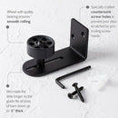 Barn Door Floor Guide Stay Roller, Fully Adjustable With Longer Slot, Black