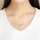 Fashion Women Jewelry Chain Heart Foot print Pendant Statement Necklace O6Z K2N9