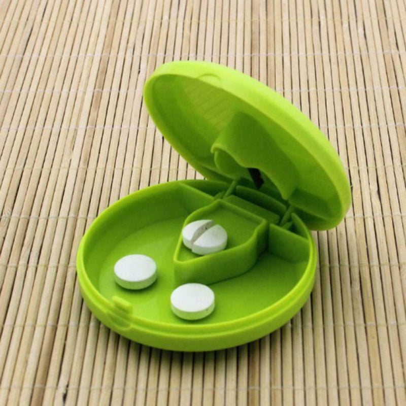 Round Cutter Crusher Powder Tablet Medicine Tablets Cut Splitter (Green)