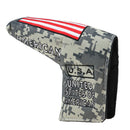 Golf Headcover USA Flag Pattern Putter Protective Cover Mallet Club Sleeve Bag