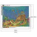 DIY Sea Picture 5D Full Square Drill Diamond Painting Cross Stitch (NF0144) A