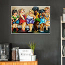 5D DIY Full Round Drill Diamond Painting Cartoon Ladies Cross Stitch Craft