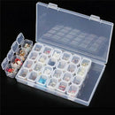 Clear Plastic 28 Slots Nail Art Tools Jewelry Storage Box Case Organizer Bead TO