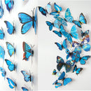 12pcs PVC Butterfly Wall Stickers Wedding Party Butterflies Decoration Blue