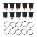 10 PCS DC 022 2.1x5.5 mm PCB Mounting DC Power Jack Socket Blackã€-ME