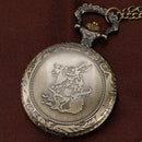 Fashion large bronze thin chain rabbit retro pocket watch retro Roman scale E5E2