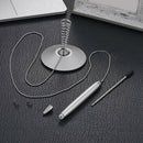 Counter Pen with Chain, Spring Security Desk Pen for Office Bank (2 Pack) D2Z8