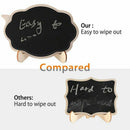 Mini Thicker Black Chalkboards Signs Easy to Wipe Out,10 PCS Wood Small MessC8R3
