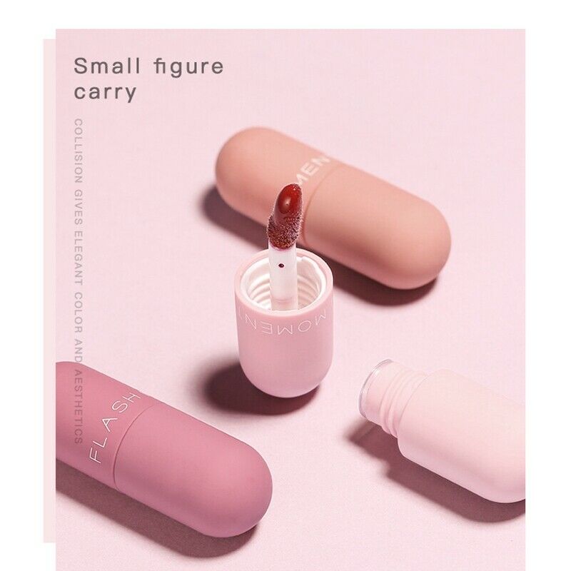 Pudaier Mini Capsule Lip Glaze Mirror Matt Velvet Triple Lip Glaze Set with O4H9