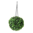 Solar LED Lantern Outdoor Garden Hanging Lamp Artificial Leaf Topiary Ball