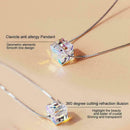 Aurora Cube Sugar Necklace Crystal Pendant Accessories Clavicle Women's Pen T6M5