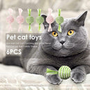 6pcs Candy Shaped Sisal Hemp Balls Cat Kitten Interactive Scratching Toys