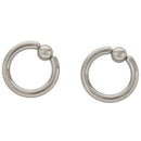 5X(1 pair Stainless Steel Captive Bead Ear Rings Hoop BCR Studs Piercing J V5R9)
