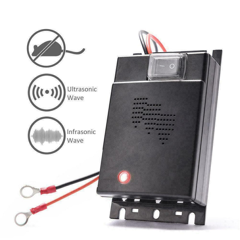 Ultrasonic Mouse Repeller Car Vehicle Rat Rodent Pest Animal Deterrent Blac F1F3