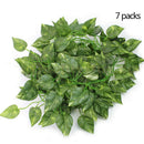 7 Packs Creeper Leaf Flowers Plastic Artificial Vine Wall Garden Decor Hanging