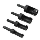 4Pcs Plug Wood Cutter Tool Set Round Shank Drill Bit Carbon Steel Black